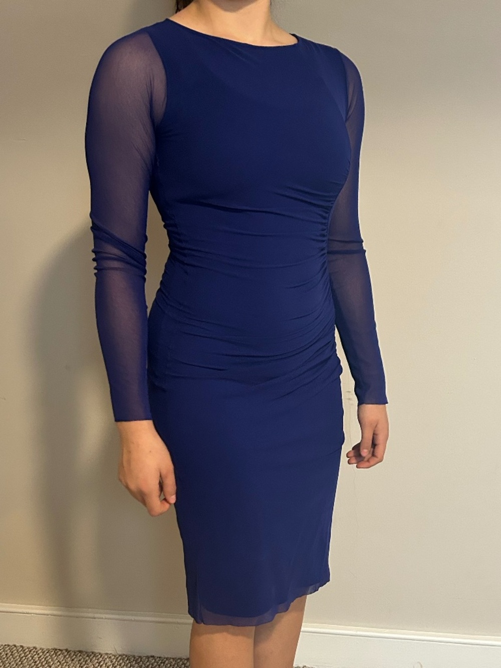 Jean Paul Gaultier Soleil Royal Blue Bodycon Midi Dress